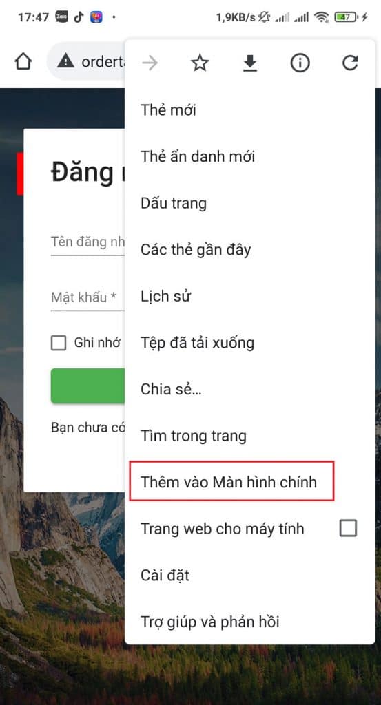 order taobao trên mobile